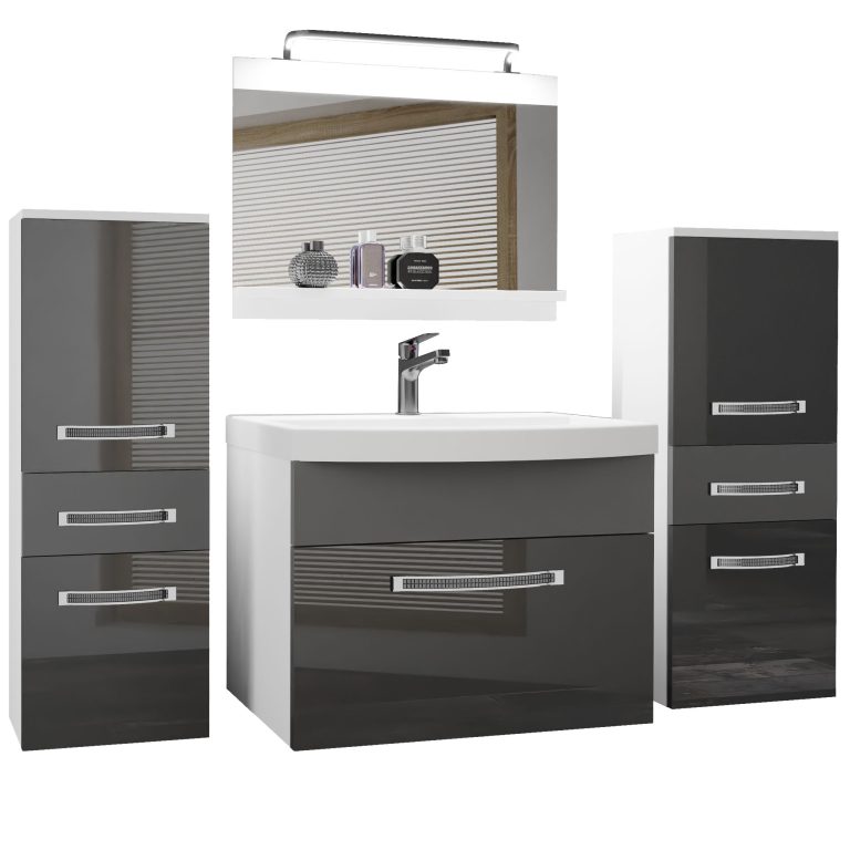 Ensemble de meubles de salle de bain Glamour 72 GLA PM 4/0/W/SSR/0/MB/PP
