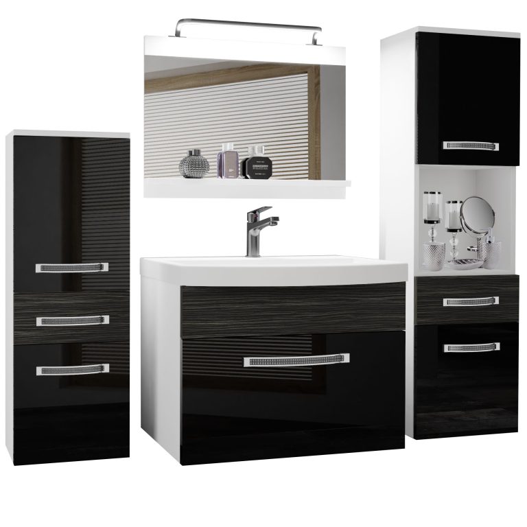 Ensemble de meubles de salle de bain Glamour 94 GLA PM 5/0/W/BHK/0/MB/PP