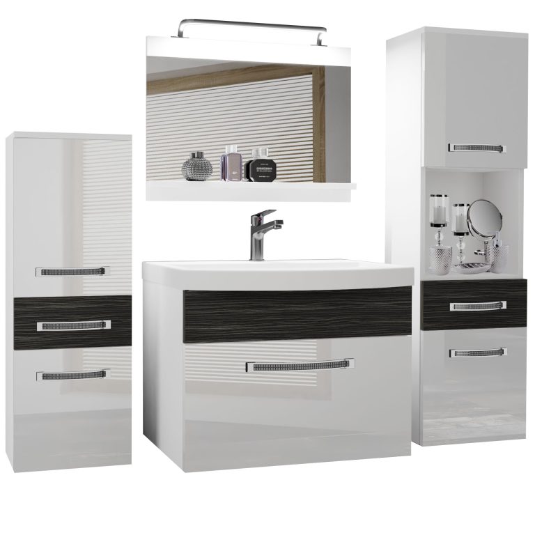 Ensemble de meubles de salle de bain Glamour 92 GLA PM 5/0/W/WHK/0/MB/PP