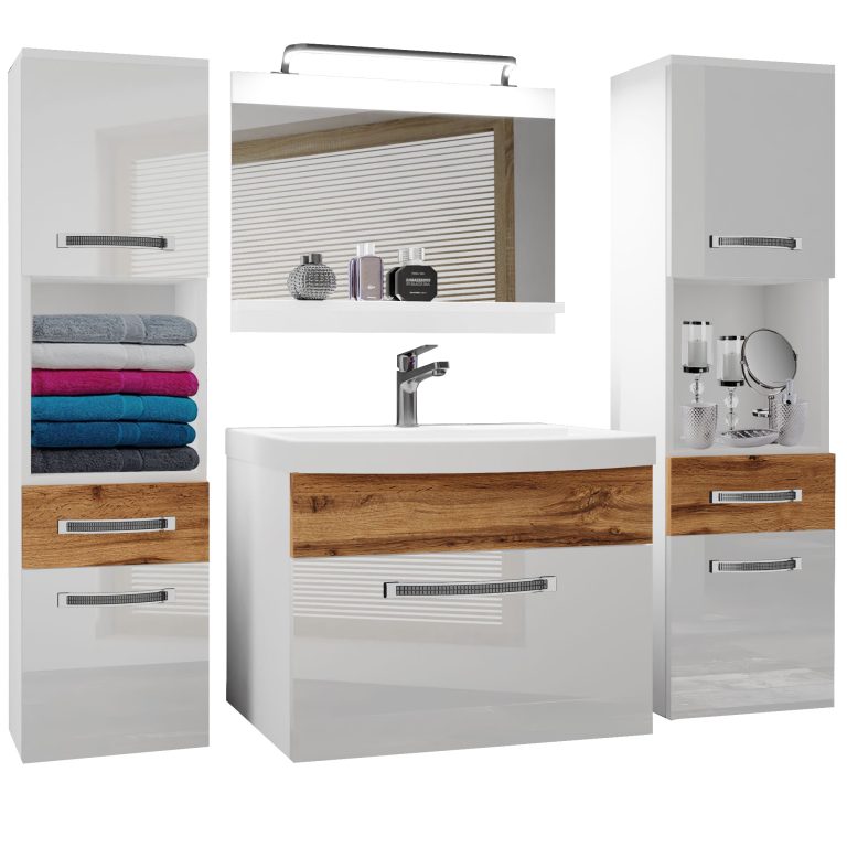 Ensemble de meubles de salle de bain Glamour 112 GLA PM 6/0/W/WDW/0/MB/PP