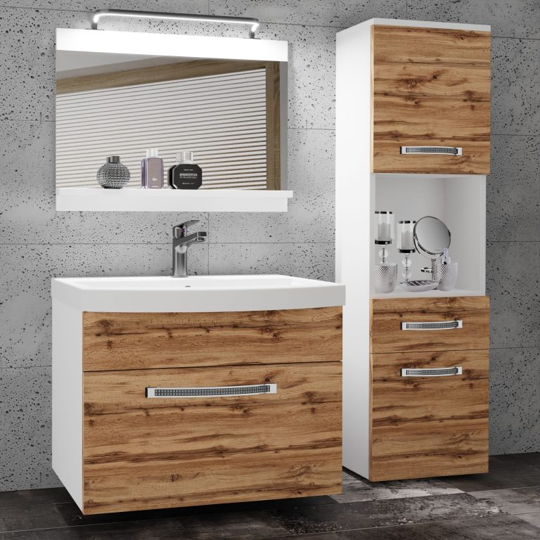 Ensemble de meubles de salle de bain Glamour 42 GLA M 3/0/W/DW/0/MB/PP