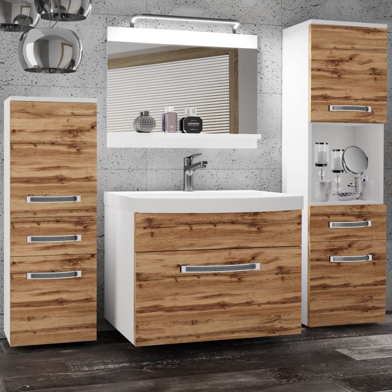Ensemble de meubles de salle de bain Glamour 80 GLA M 5/0/W/DW/0/MB/PP