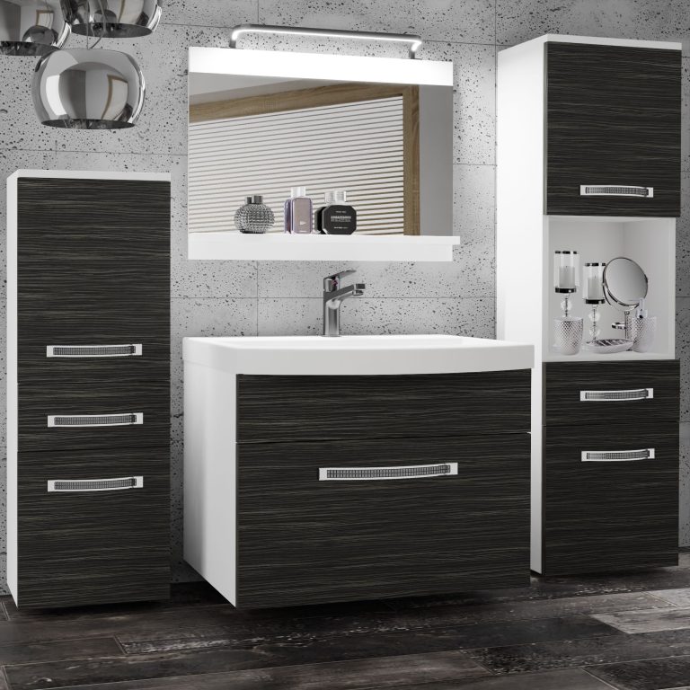 Ensemble de meubles de salle de bain Glamour 78 GLA M 5/0/W/HK/0/MB/PP