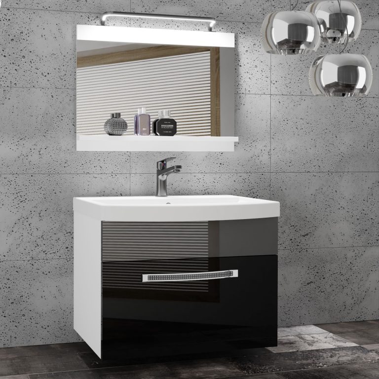 Ensemble de meubles de salle de bain Glamour 11 GLA P 1/0/W/BS/0/MB/PP