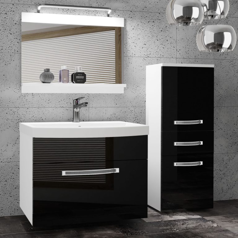 Ensemble de meubles de salle de bain Glamour 25 GLA P 2/0/W/B/0/MB/PP