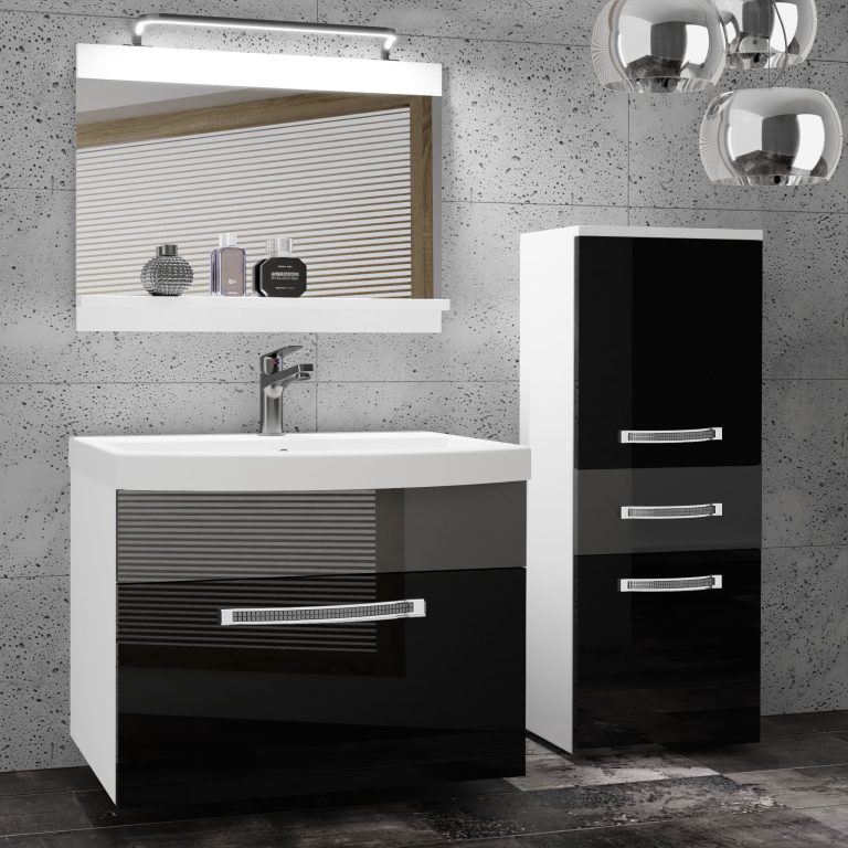 Ensemble de meubles de salle de bain Glamour 30 GLA P 2/0/W/BS/0/MB/PP