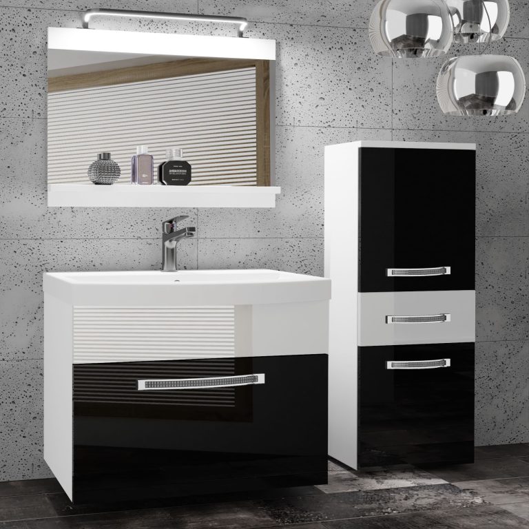 Ensemble de meubles de salle de bain Glamour 29 GLA P 2/0/W/BW/0/MB/PP