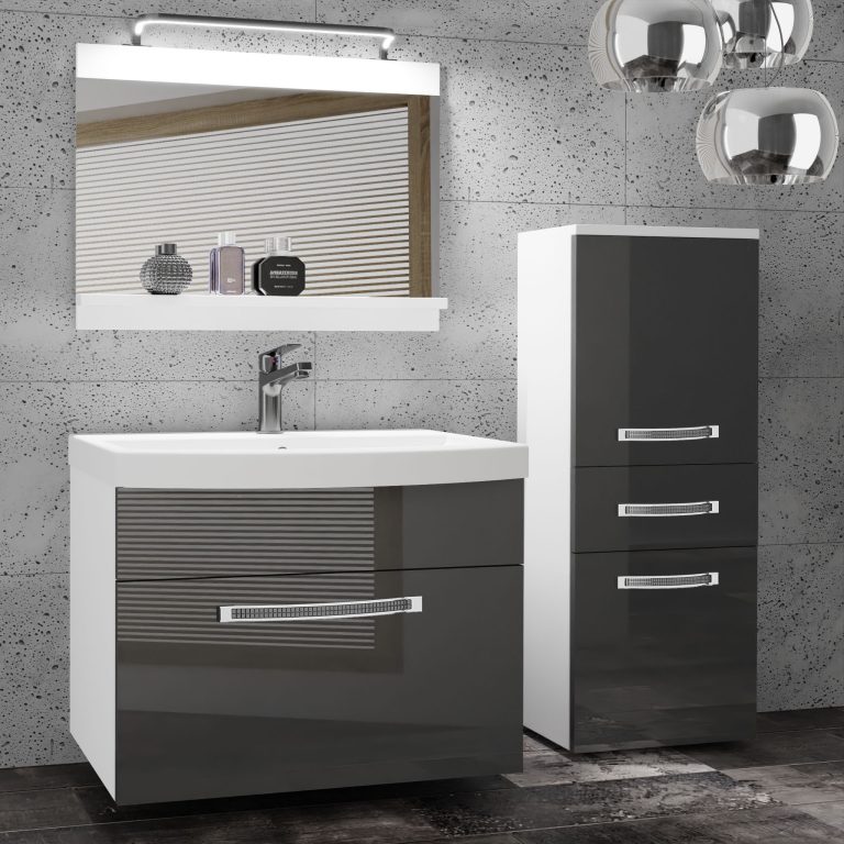 Ensemble de meubles de salle de bain Glamour 26 GLA P 2/0/W/S/0/MB/PP
