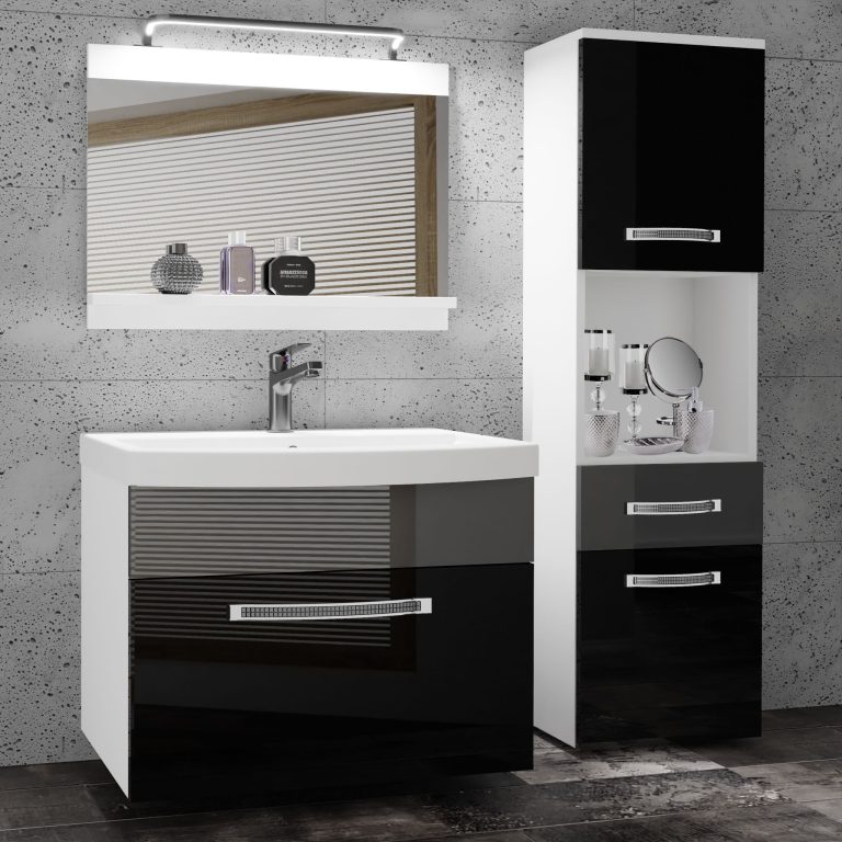 Ensemble de meubles de salle de bain Glamour 49 GLA P 3/0/W/BS/0/MB/PP