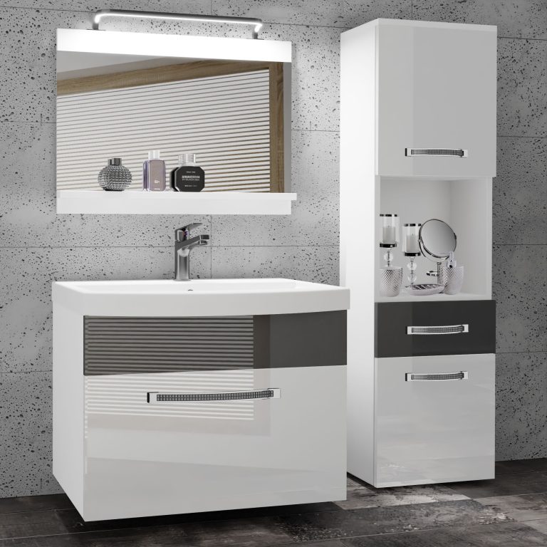 Ensemble de meubles de salle de bain Glamour 47 GLA P 3/0/W/WS/0/MB/PP