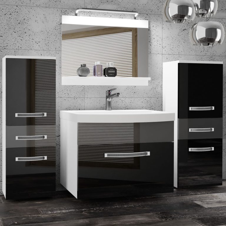 Ensemble de meubles de salle de bain Glamour 68 GLA P 4/0/W/BS/0/MB/PP