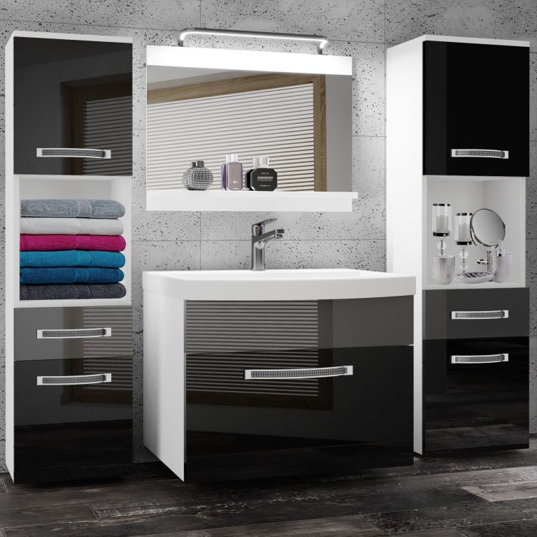 Ensemble de meubles de salle de bain Glamour 106 GLA P 6/0/W/BS/0/MB/PP