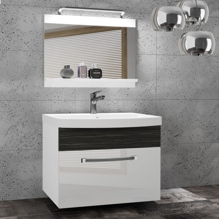 Ensemble de meubles de salle de bain Glamour 16 GLA PM 1/0/W/WHK/0/MB/PP