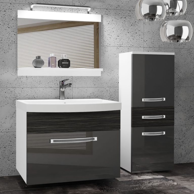 Ensemble de meubles de salle de bain Glamour 33 GLA PM 2/0/W/SHK/0/MB/PP