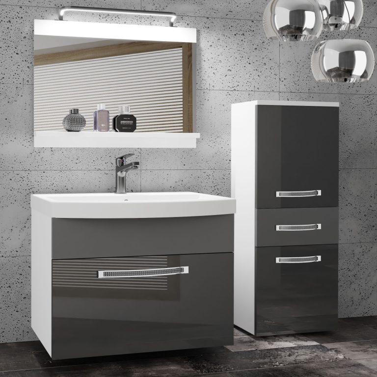 Ensemble de meubles de salle de bain Glamour 34 GLA PM 2/0/W/SSR/0/MB/PP