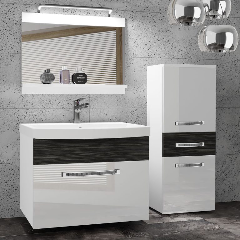 Ensemble de meubles de salle de bain Glamour 35 GLA PM 2/0/W/WHK/0/MB/PP