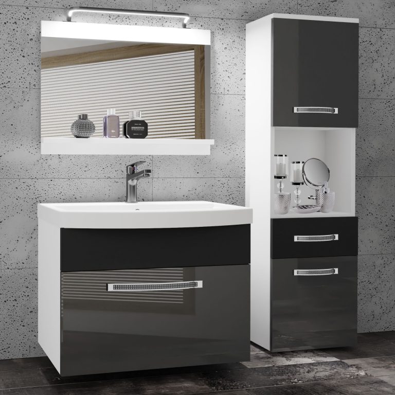 Ensemble de meubles de salle de bain Glamour 51 GLA PM 3/0/W/SB/0/MB/PP
