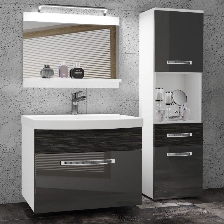 Ensemble de meubles de salle de bain Glamour 52 GLA PM 3/0/W/SHK/0/MB/PP