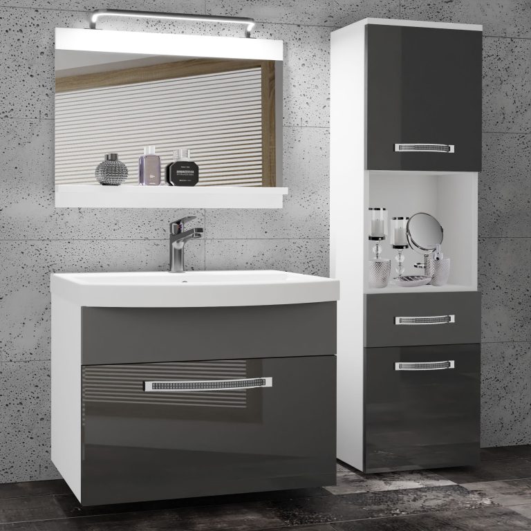 Ensemble de meubles de salle de bain Glamour 53 GLA PM 3/0/W/SSR/0/MB/PP