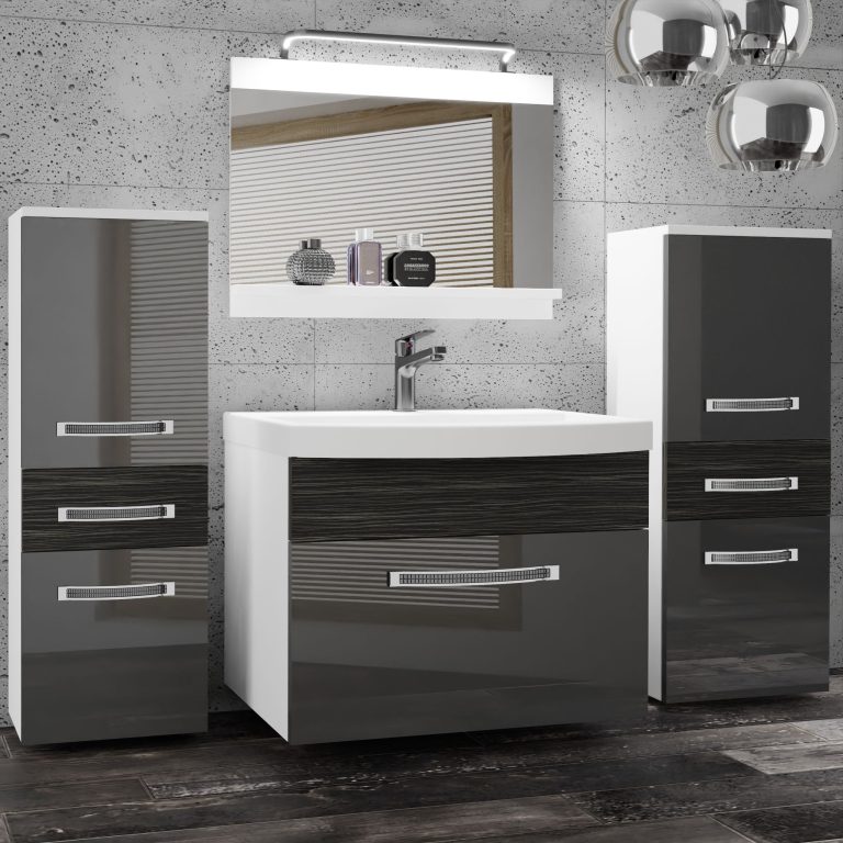 Ensemble de meubles de salle de bain Glamour 71 GLA PM 4/0/W/SHK/0/MB/PP