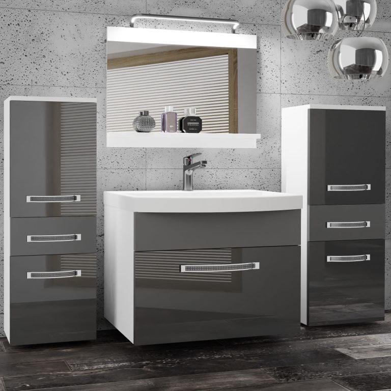 Ensemble de meubles de salle de bain Glamour 72 GLA PM 4/0/W/SSR/0/MB/PP