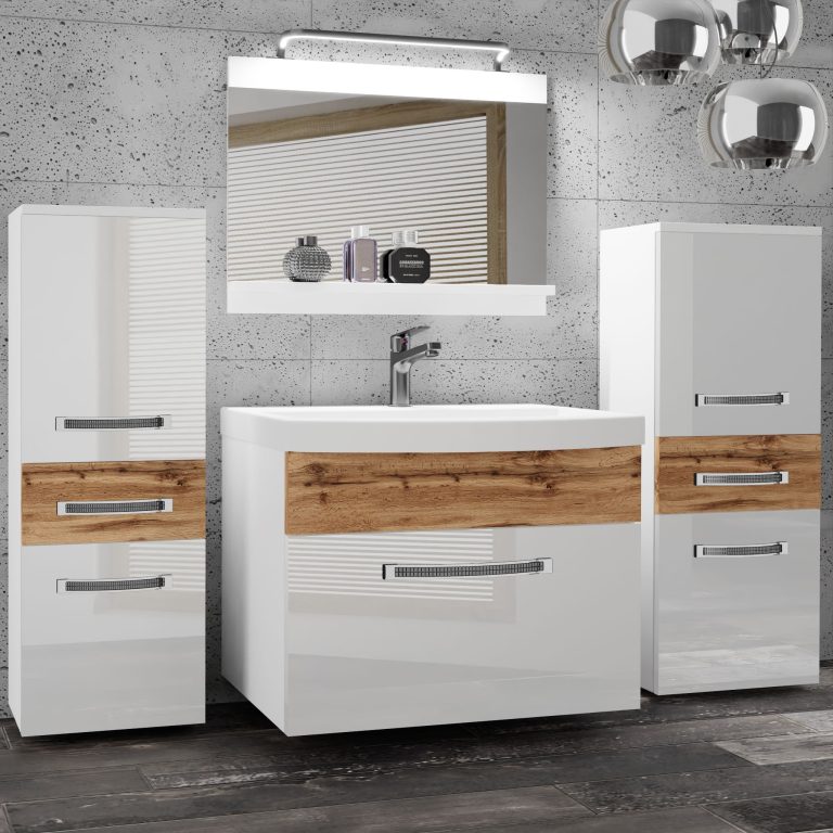 Ensemble de meubles de salle de bain Glamour 74 GLA PM 4/0/W/WDW/0/MB/PP