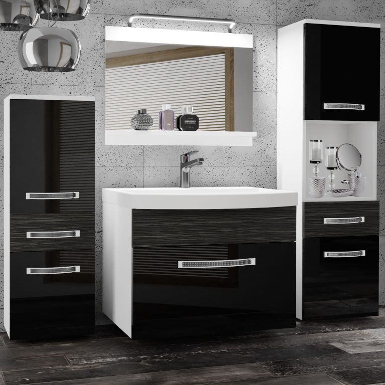 Ensemble de meubles de salle de bain Glamour 94 GLA PM 5/0/W/BHK/0/MB/PP
