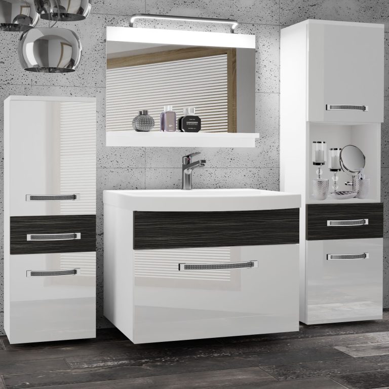 Ensemble de meubles de salle de bain Glamour 92 GLA PM 5/0/W/WHK/0/MB/PP