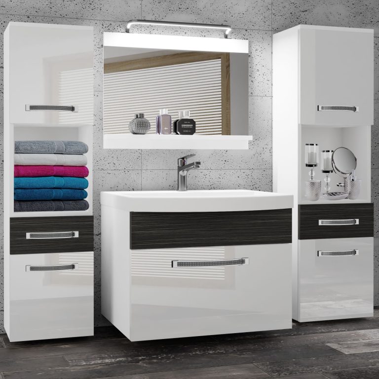 Ensemble de meubles de salle de bain Glamour 111 GLA PM 6/0/W/WHK/0/MB/PP