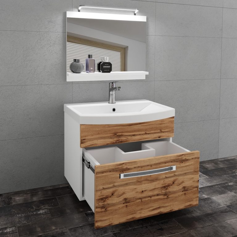 Ensemble de meubles de salle de bain Glamour 4 GLA M 1/0/W/DW/0/MB/PP