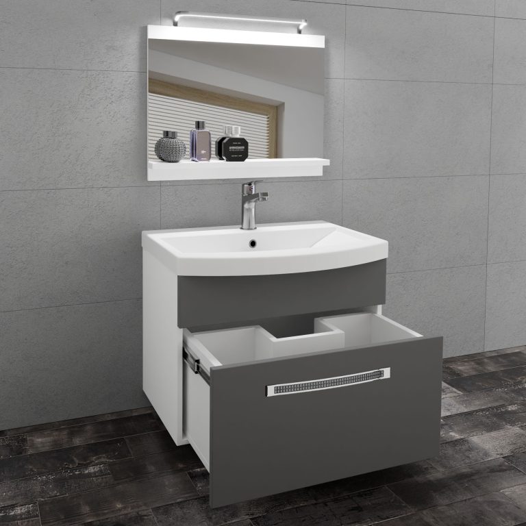 Ensemble de meubles de salle de bain Glamour 3 GLA M 1/0/W/SR/0/MB/PP