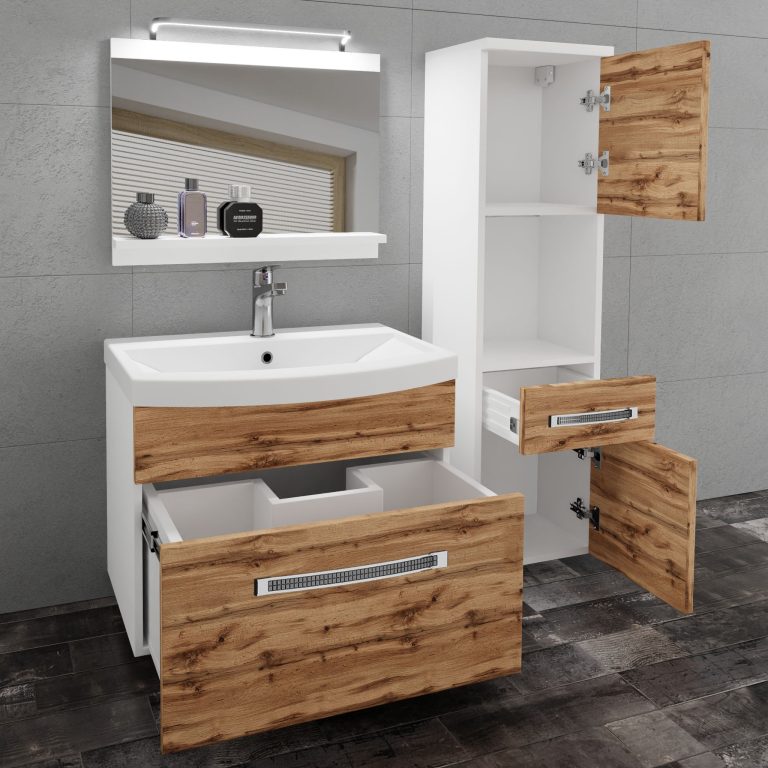 Ensemble de meubles de salle de bain Glamour 42 GLA M 3/0/W/DW/0/MB/PP