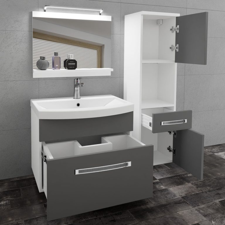Ensemble de meubles de salle de bain Glamour 41 GLA M 3/0/W/SR/0/MB/PP