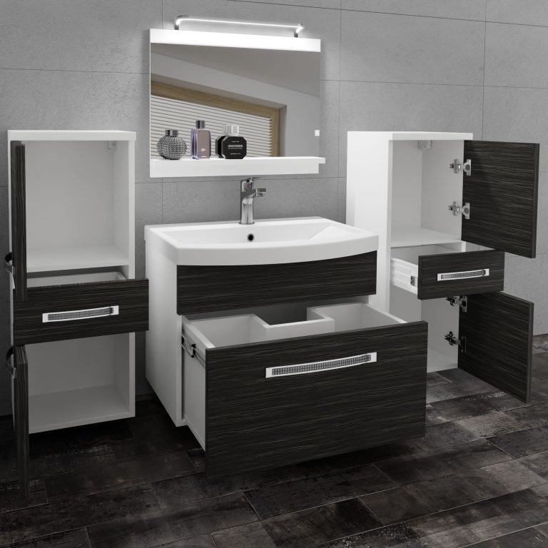 Ensemble de meubles de salle de bain Glamour 59 GLA M 4/0/W/HK/0/MB/PP