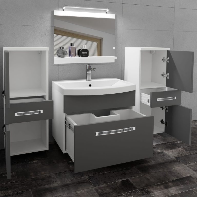 Ensemble de meubles de salle de bain Glamour 60 GLA M 4/0/W/SR/0/MB/PP