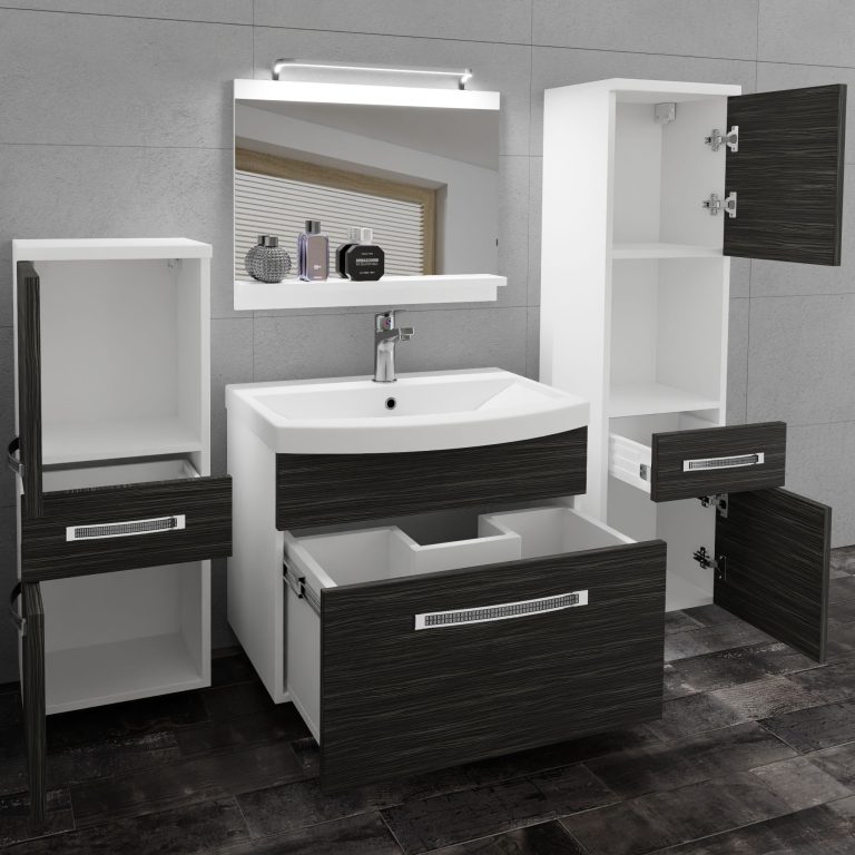 Ensemble de meubles de salle de bain Glamour 78 GLA M 5/0/W/HK/0/MB/PP