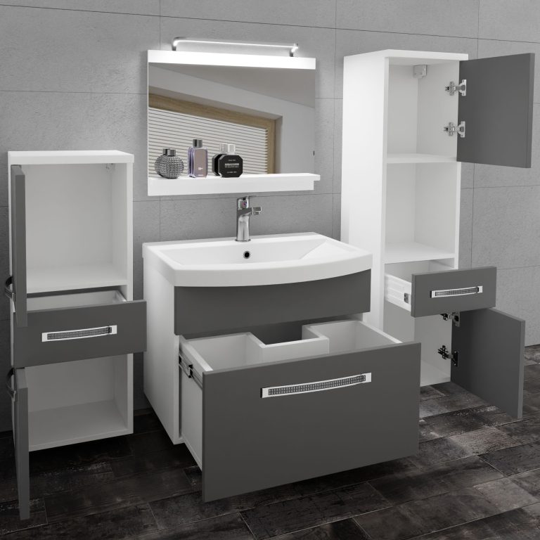 Ensemble de meubles de salle de bain Glamour 79 GLA M 5/0/W/SR/0/MB/PP