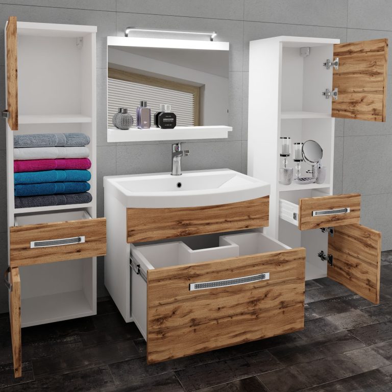Ensemble de meubles de salle de bain Glamour 99 GLA M 6/0/W/DW/0/MB/PP