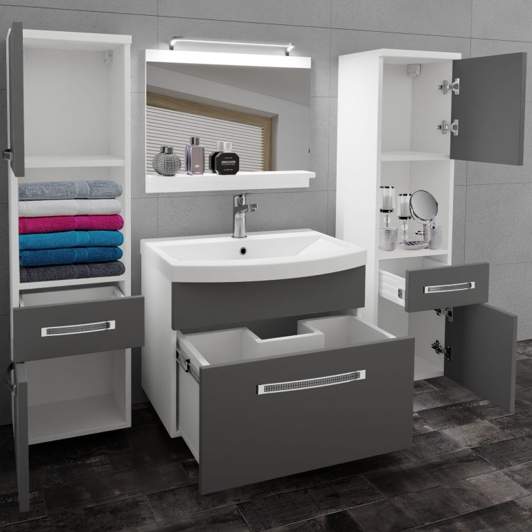 Ensemble de meubles de salle de bain Glamour 98 GLA M 6/0/W/SR/0/MB/PP