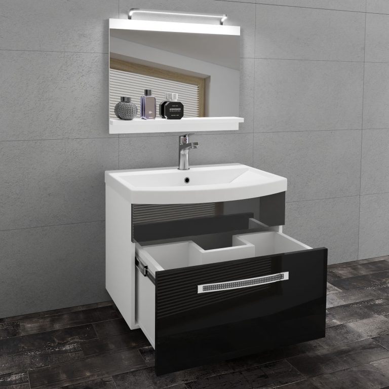 Ensemble de meubles de salle de bain Glamour 11 GLA P 1/0/W/BS/0/MB/PP