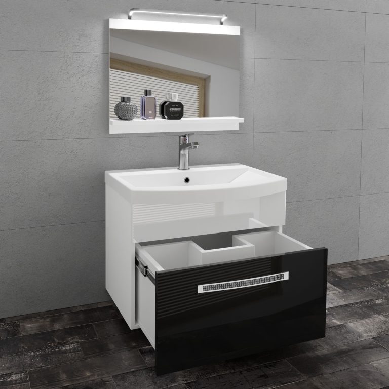 Ensemble de meubles de salle de bain Glamour 10 GLA P 1/0/W/BW/0/MB/PP
