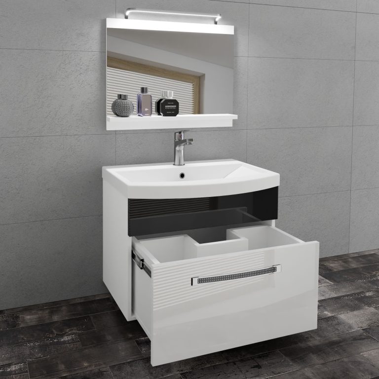 Ensemble de meubles de salle de bain Glamour 8 GLA P 1/0/W/WB/0/MB/PP

