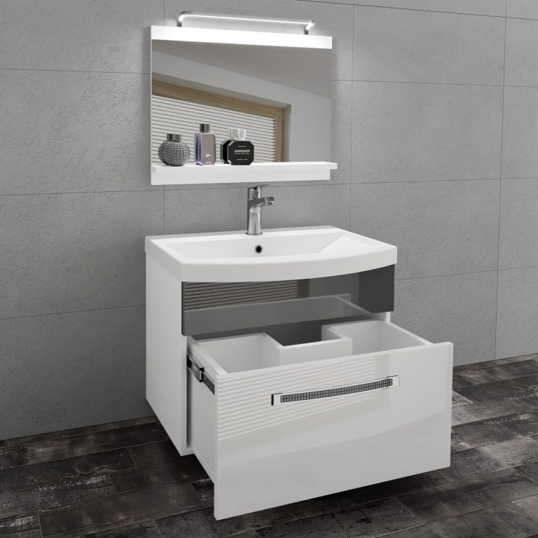Ensemble de meubles de salle de bain Glamour 9 GLA P 1/0/W/WS/0/MB/PP