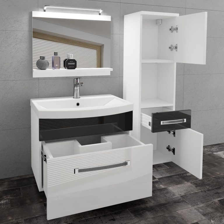Ensemble de meubles de salle de bain Glamour 46 GLA P 3/0/W/WB/0/MB/PP