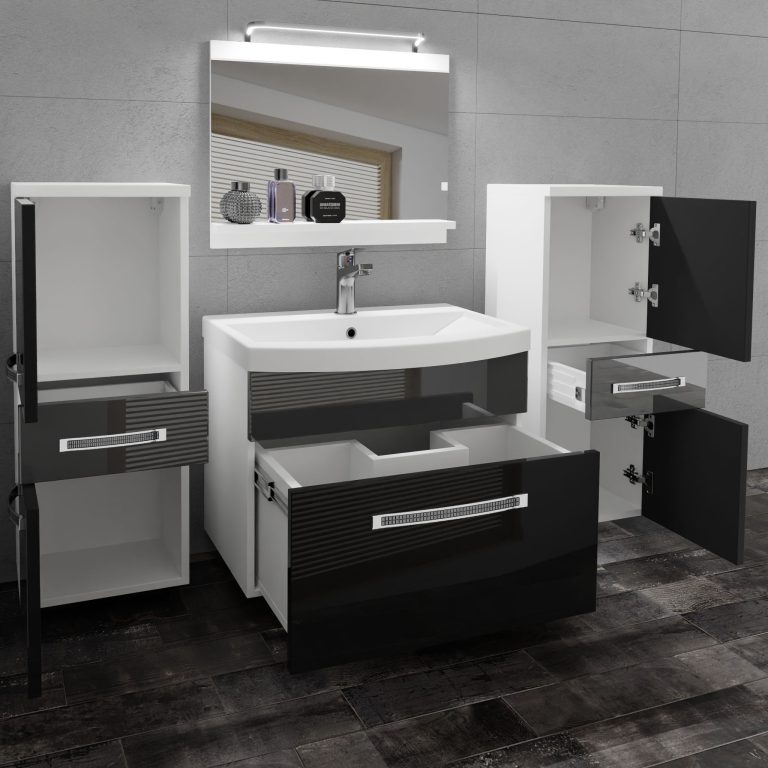 Ensemble de meubles de salle de bain Glamour 68 GLA P 4/0/W/BS/0/MB/PP