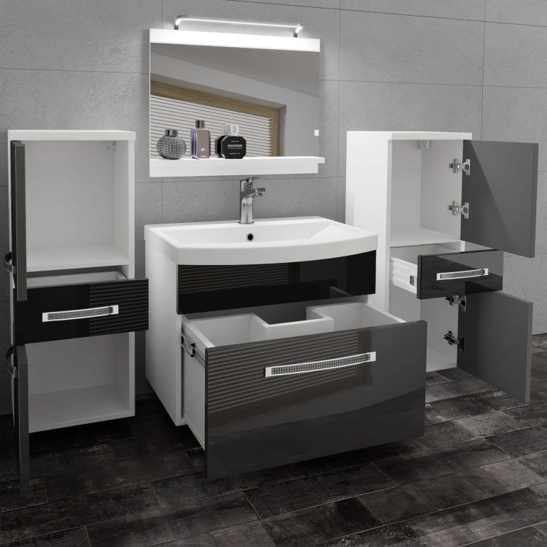 Ensemble de meubles de salle de bain Glamour 69 GLA P 4/0/W/SB/0/MB/PP