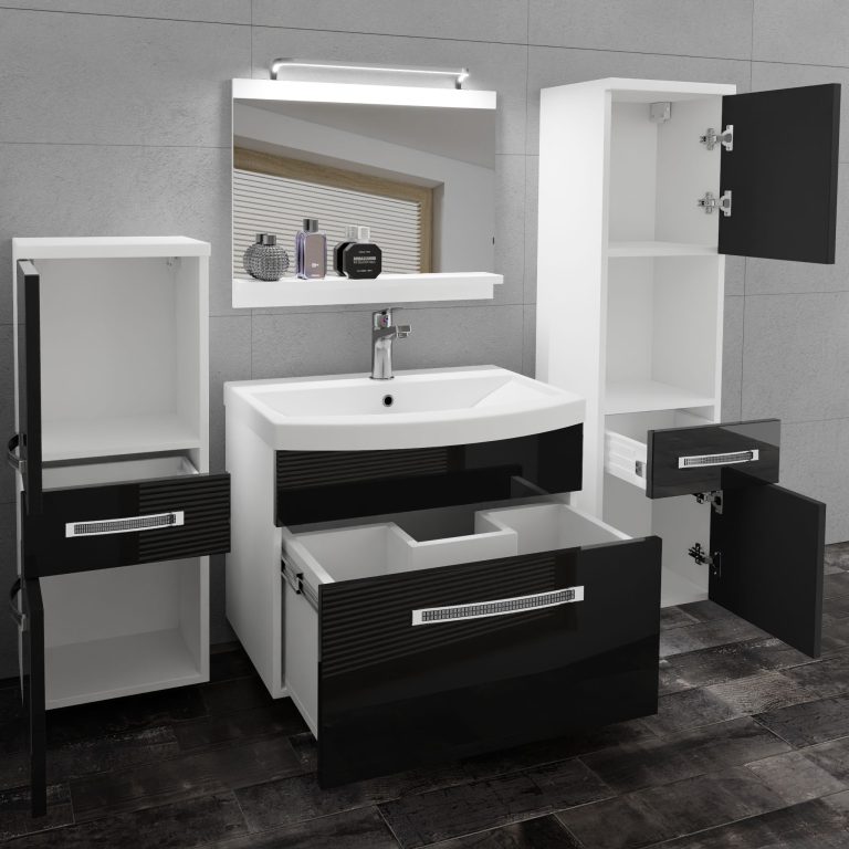 Ensemble de meubles de salle de bain Glamour 82 GLA P 5/0/W/B/0/MB/PP