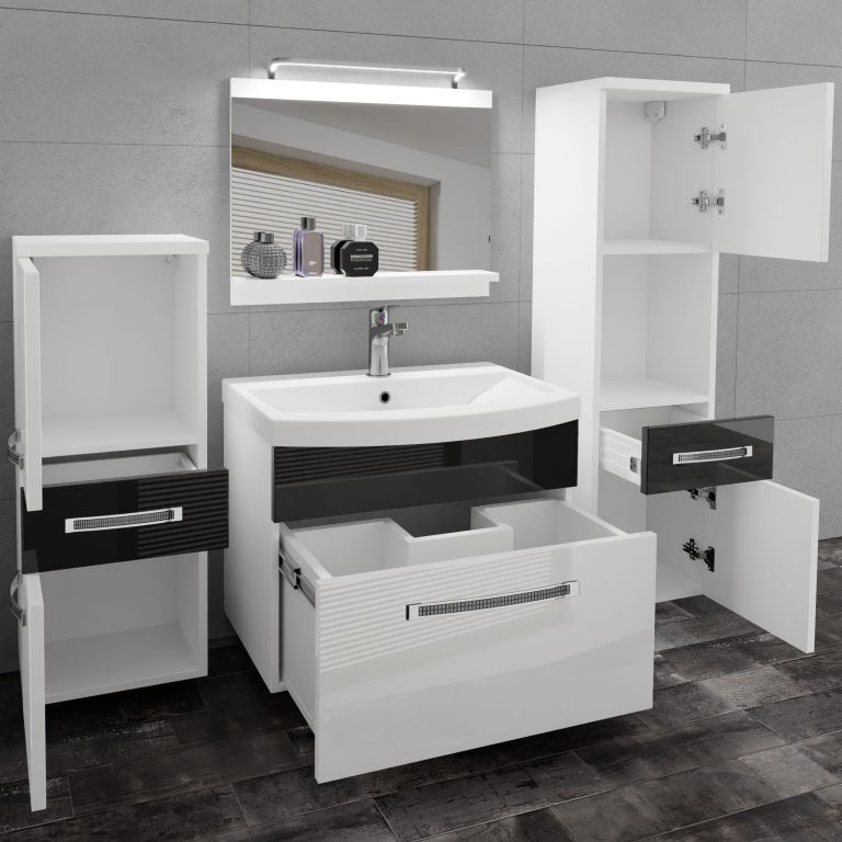 Ensemble de meubles de salle de bain Glamour 84  GLA P 5/0/W/WB/0/MB/PP