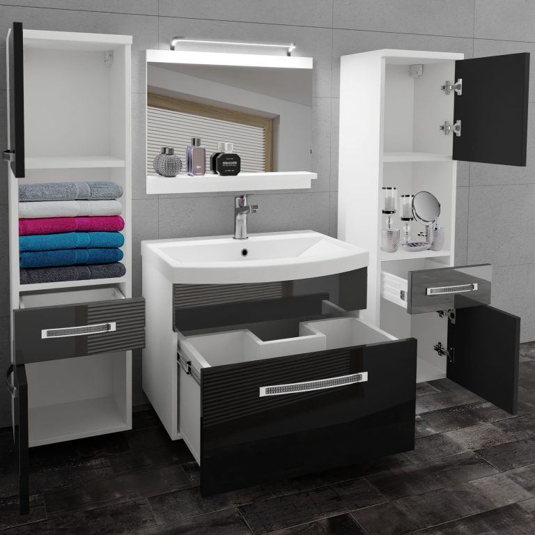 Ensemble de meubles de salle de bain Glamour 106 GLA P 6/0/W/BS/0/MB/PP