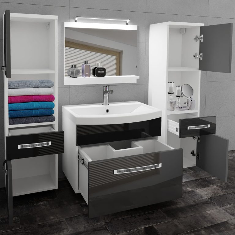 Ensemble de meubles de salle de bain Glamour 107 GLA P 6/0/W/SB/0/MB/PP